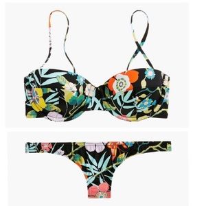 J. Crew Underwire Bikini Liberty Pavilion Size 32A Top XXS Bottom NWT